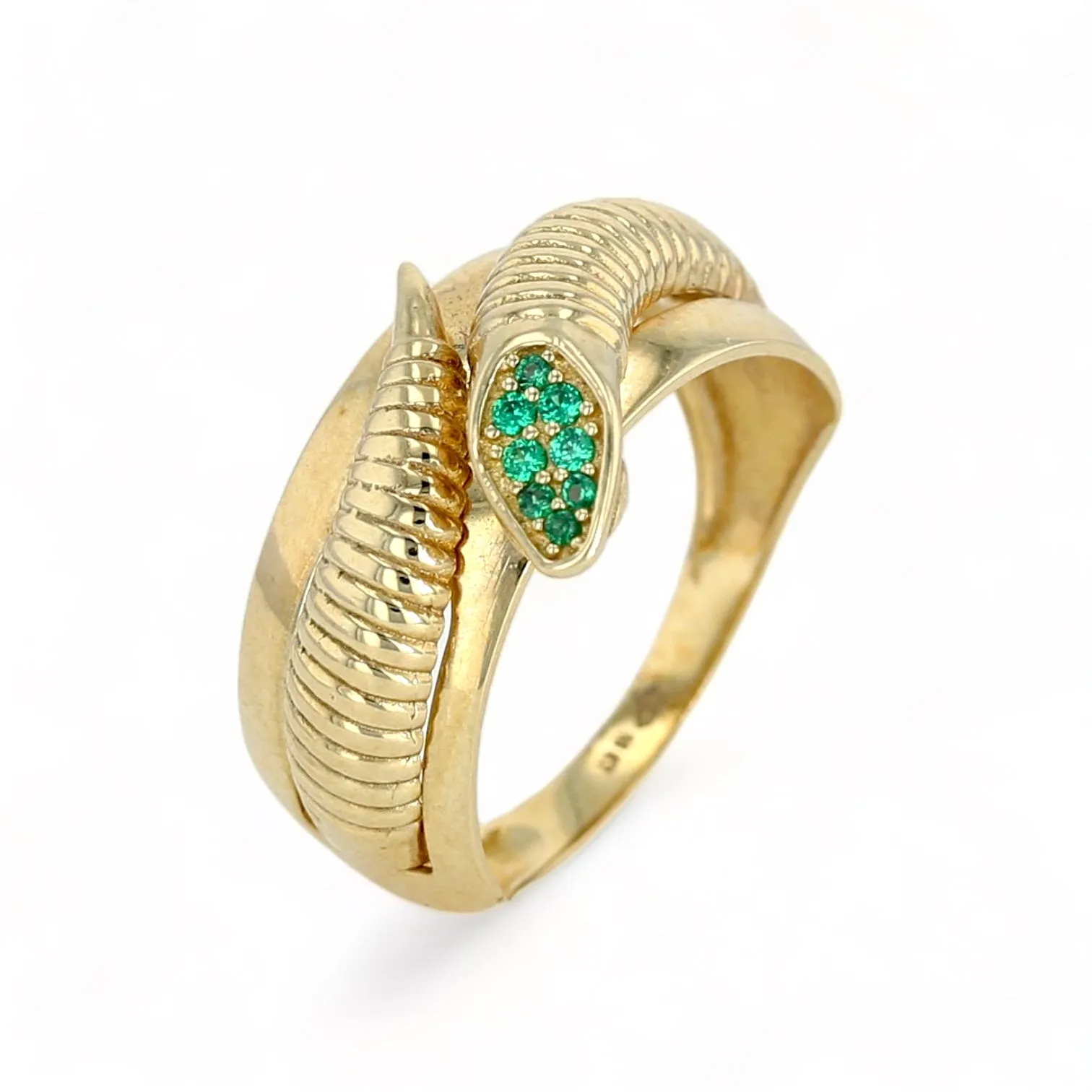 10K yellow gold cobra green head-224177