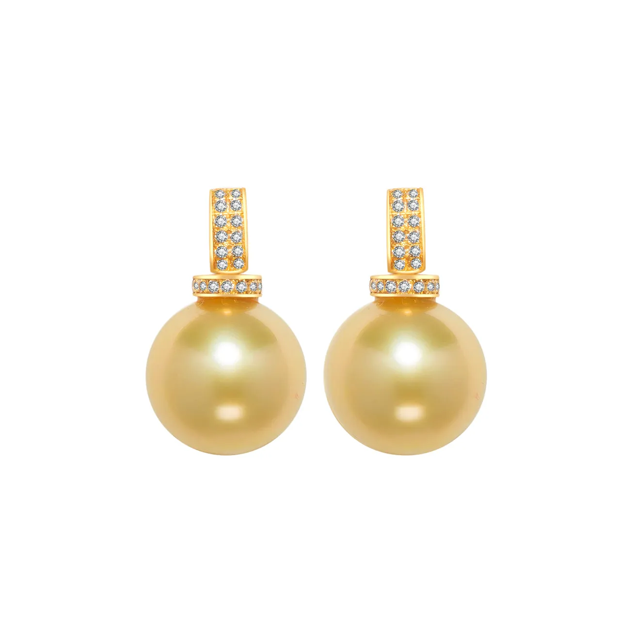 18k South Sea Golden Pearl Earrings KE00007