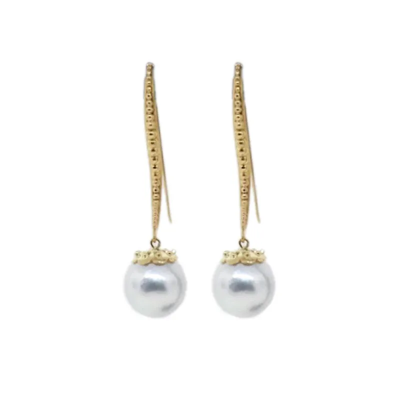 18KT Kristi Earrings with 15mm South Sea Pearls Designed by OVII