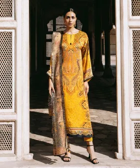 3 Piece - Printed Silk Suit