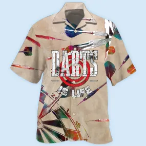 3D All Over Print Dart Hawaiian Shirt, Funny Dart Is Life Vintage 3D Shirt, Dart Gift