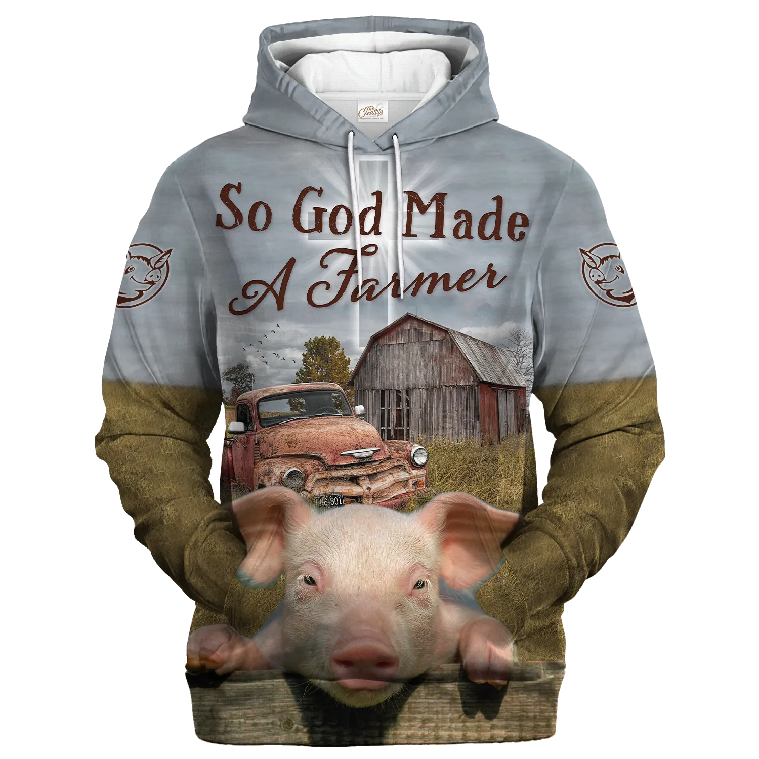 3D All Over Print Pig Design On Hoodie, To My Daughter Love Pig Hoodie