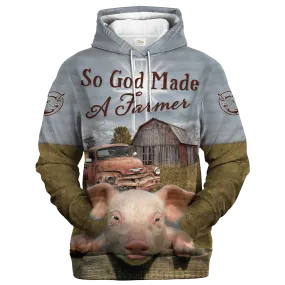 3D All Over Print Pig Design On Hoodie, To My Daughter Love Pig Hoodie