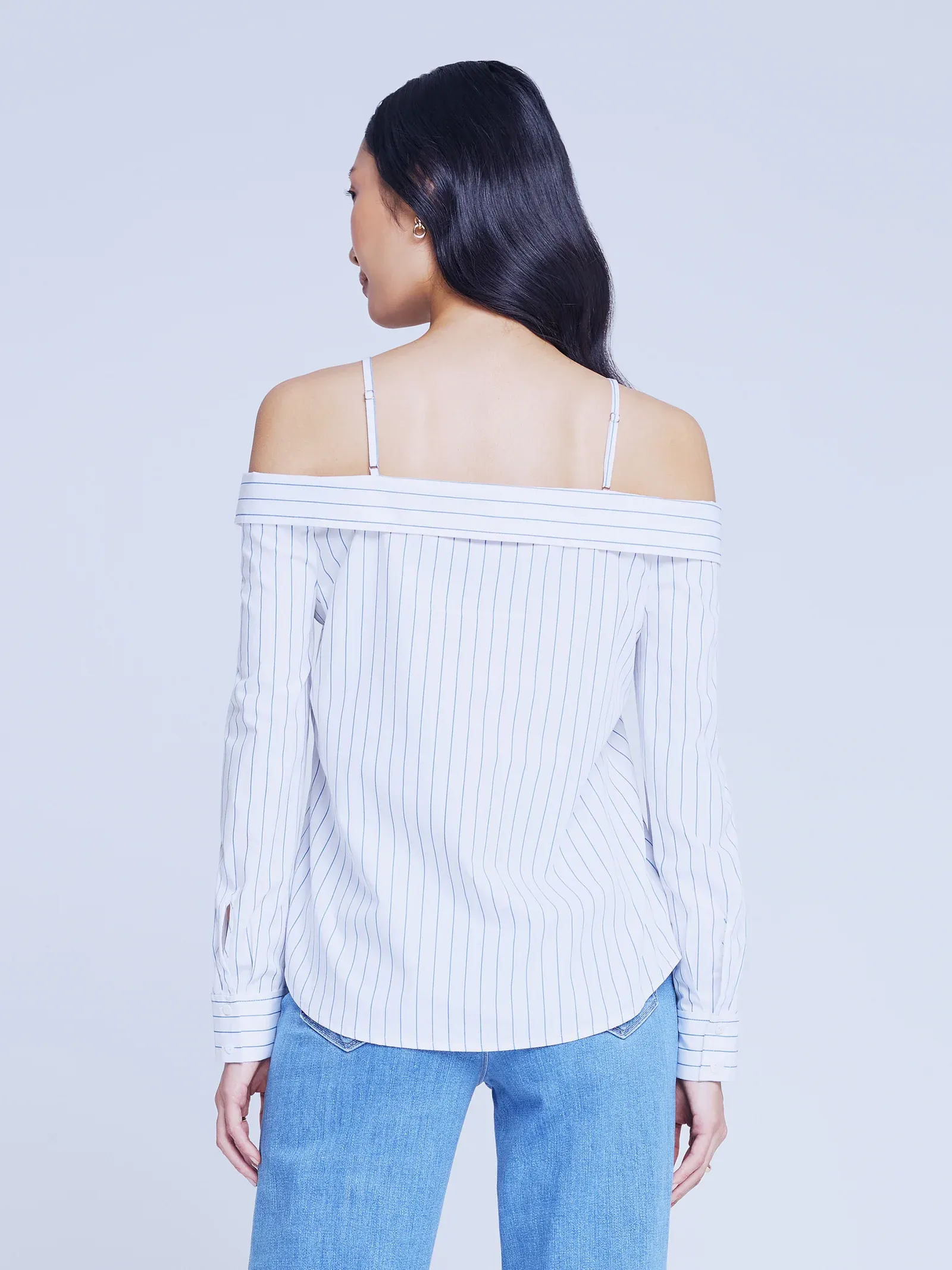 40521PIPwb L'Agence Larisa Off Shoulder Blouse