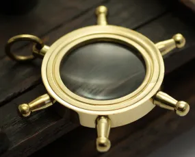 5 Solid Brass Wheel Magnify Glass