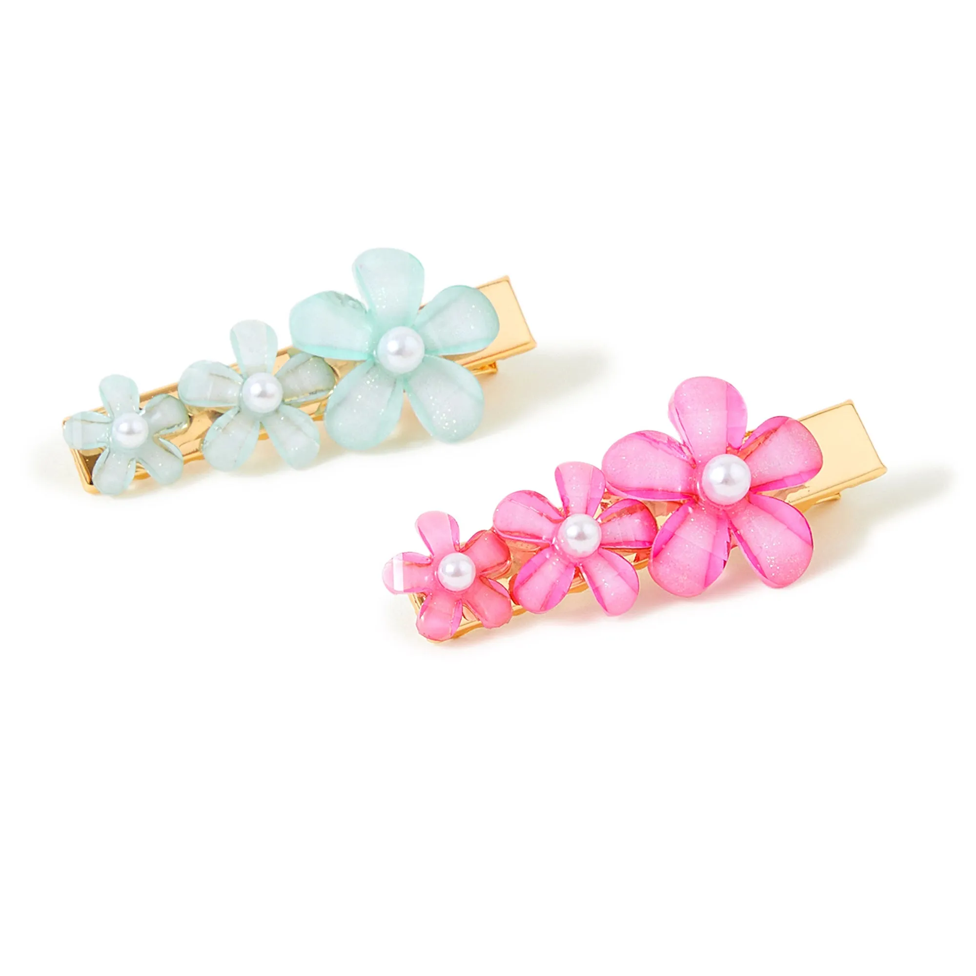 Accessorize London Girl's Flower Salon Clips Set Of Two