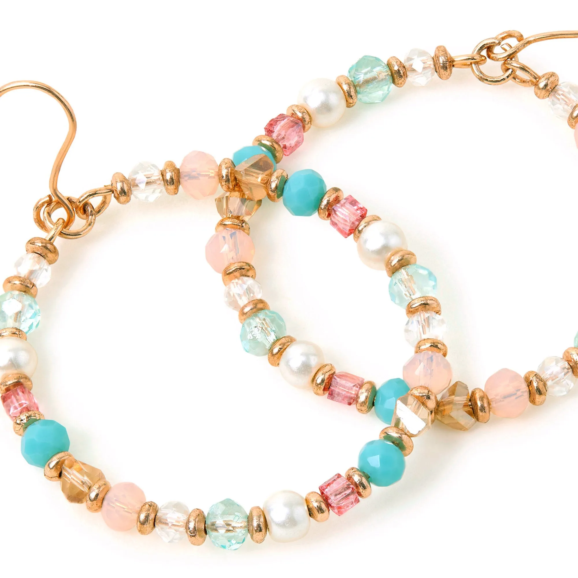 Accessorize London Women's Multi Beaded Hoops