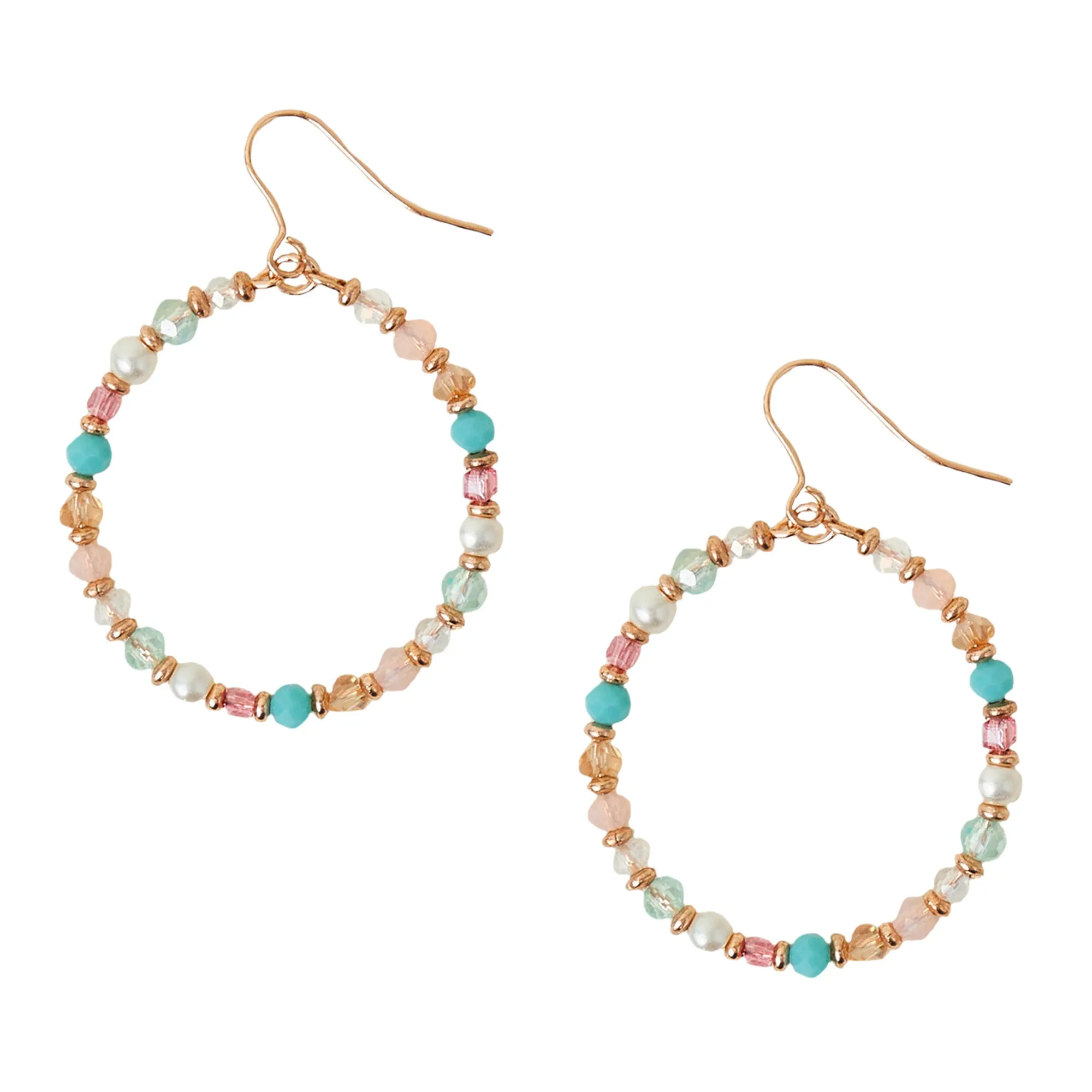 Accessorize London Women's Multi Beaded Hoops