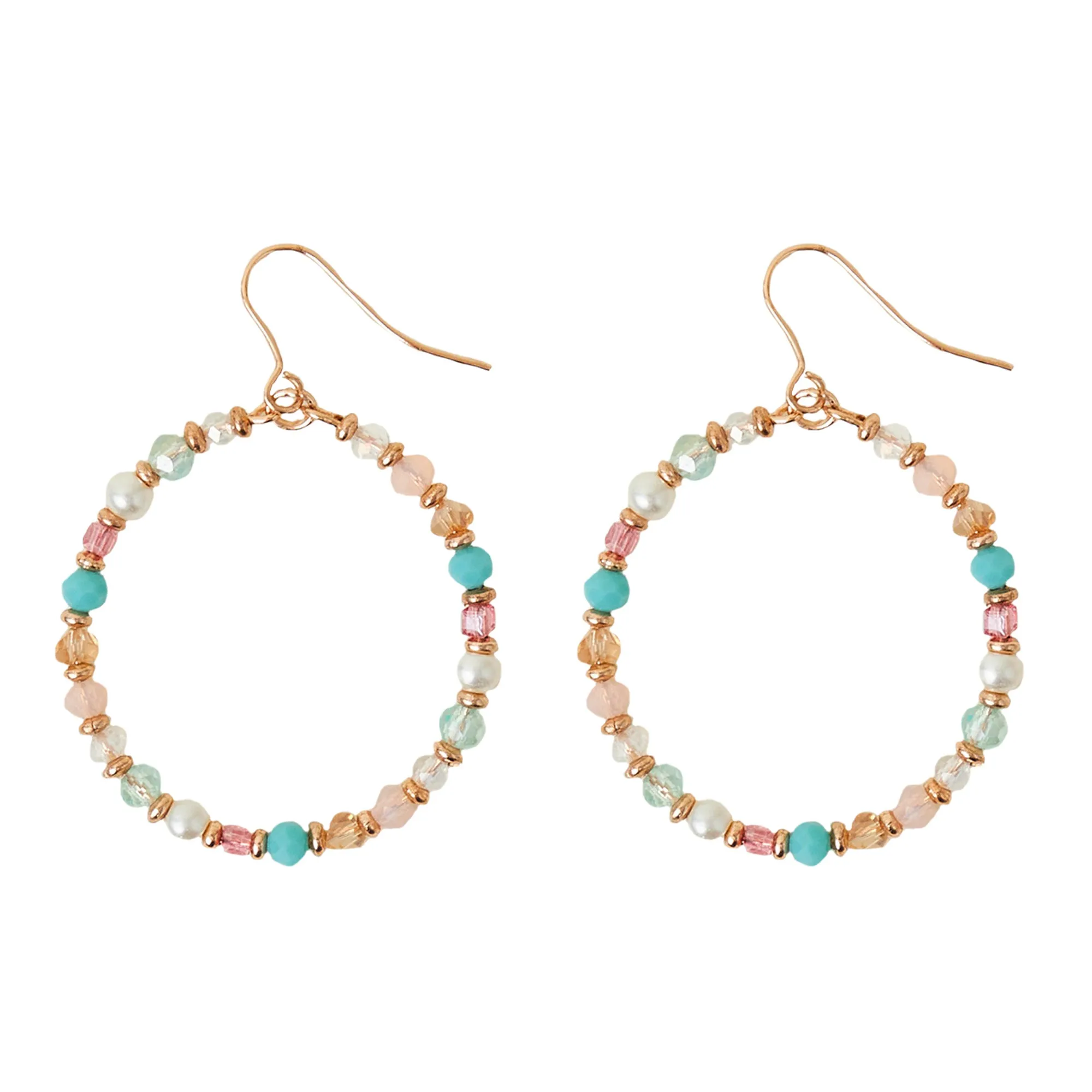 Accessorize London Women's Multi Beaded Hoops