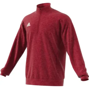 adidas Men's Power Red Melange Team Issue Quarter Zip