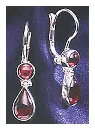 Avonlea Village Garnet Silver Earrings