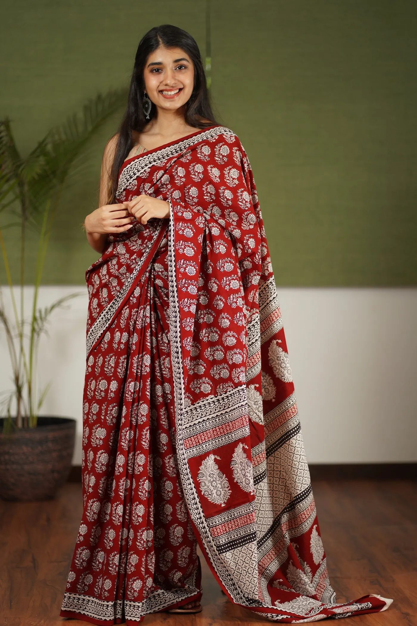 Bagh Hand Block Printed Cotton Saree