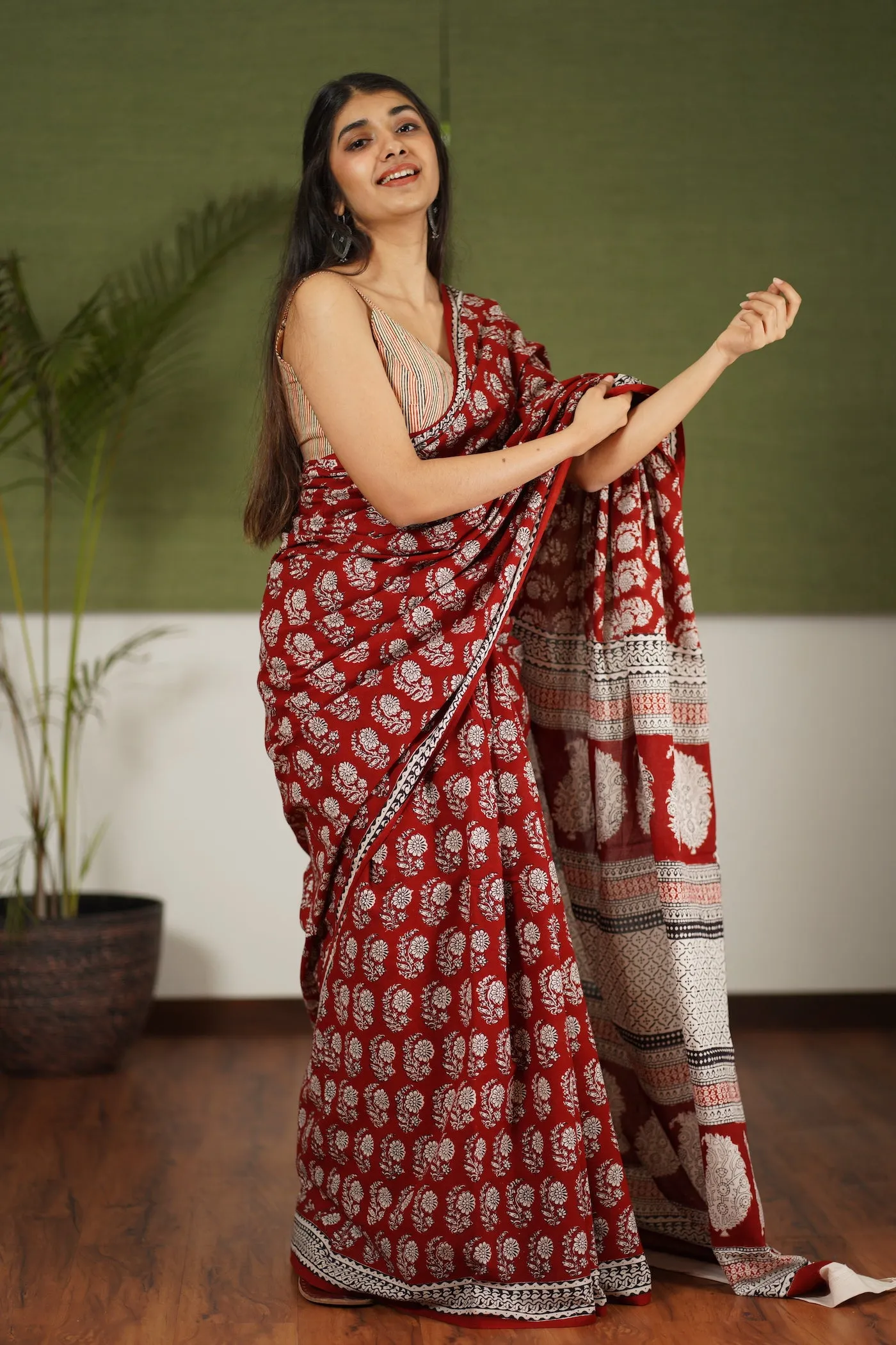 Bagh Hand Block Printed Cotton Saree