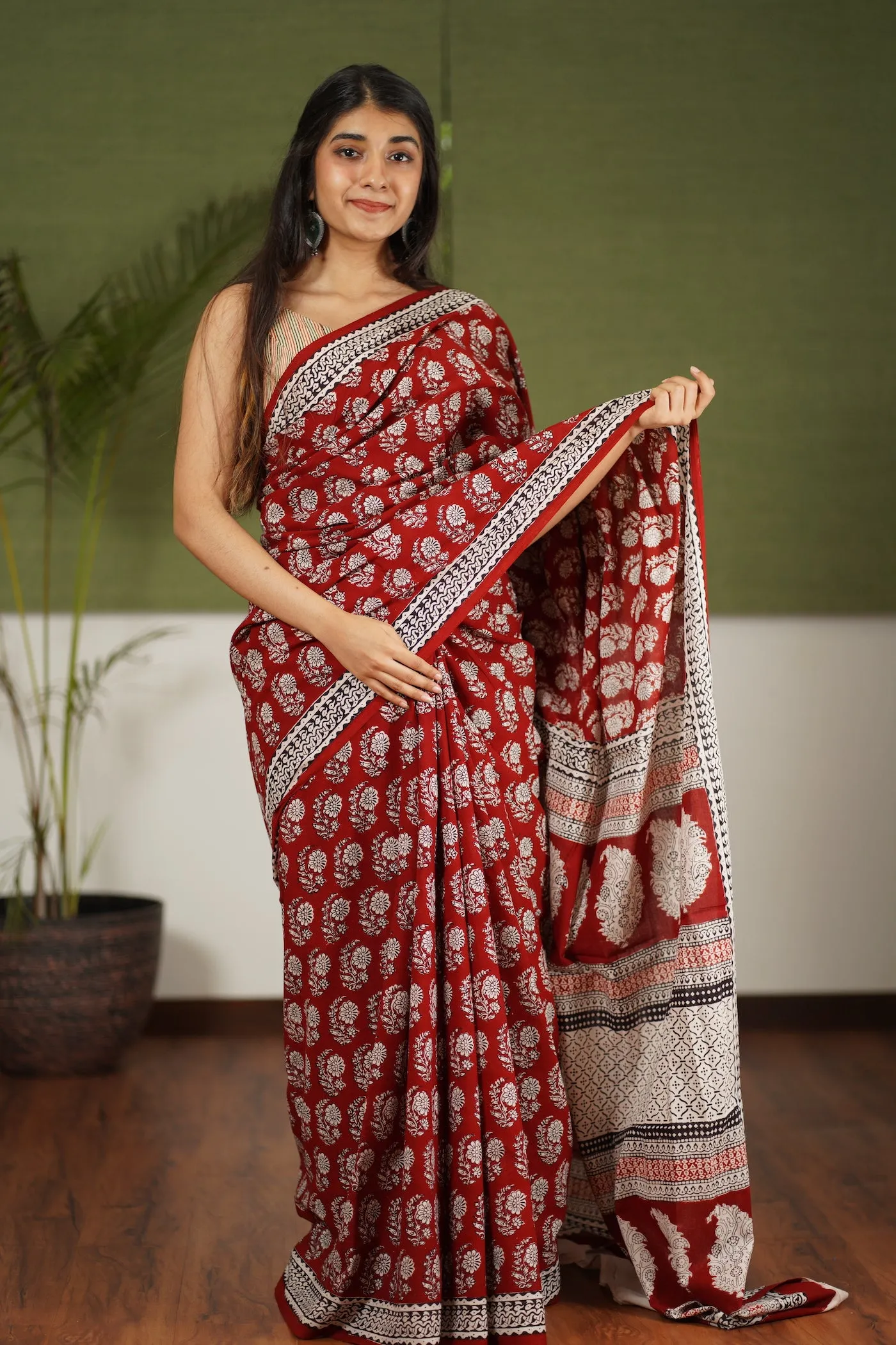 Bagh Hand Block Printed Cotton Saree