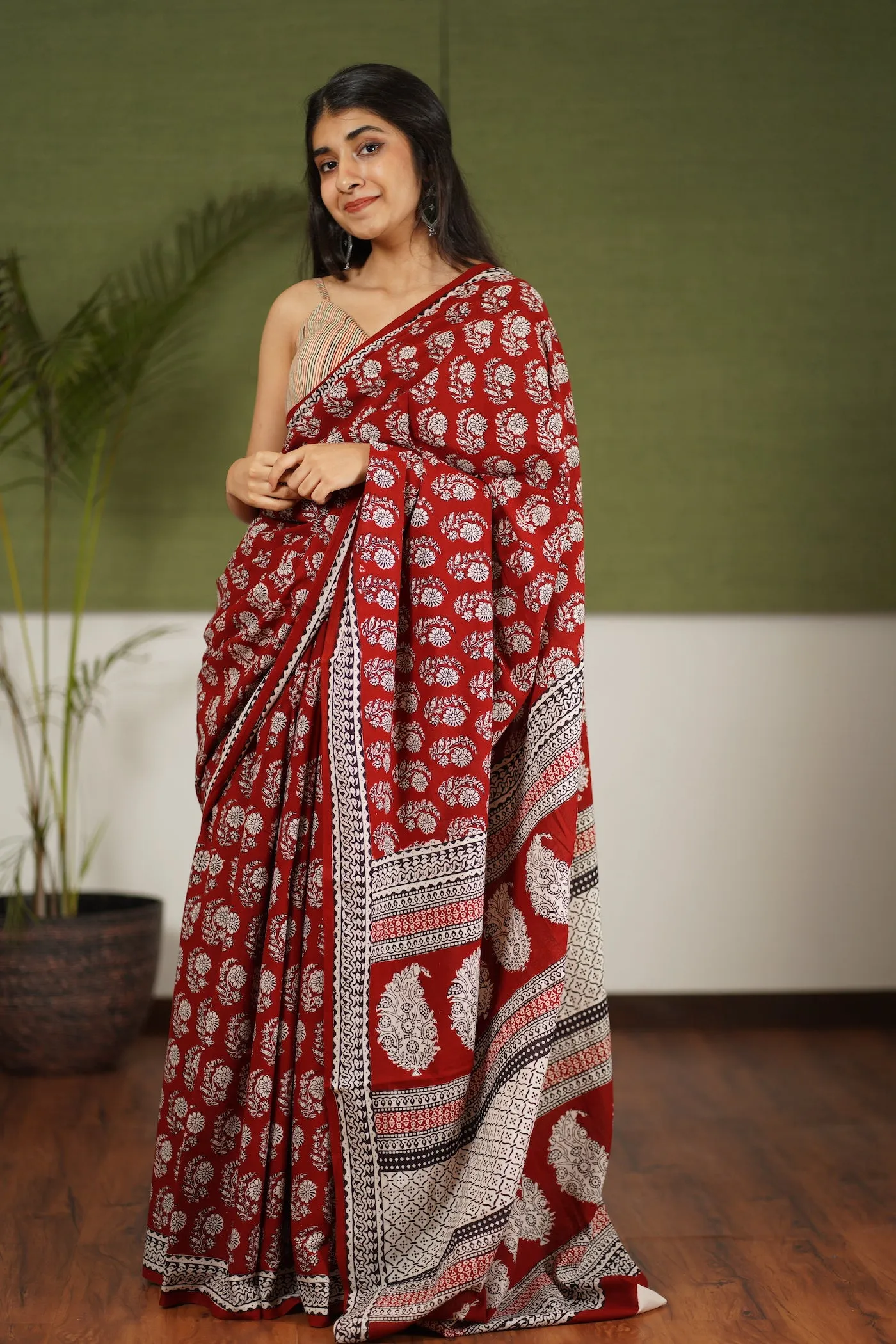 Bagh Hand Block Printed Cotton Saree