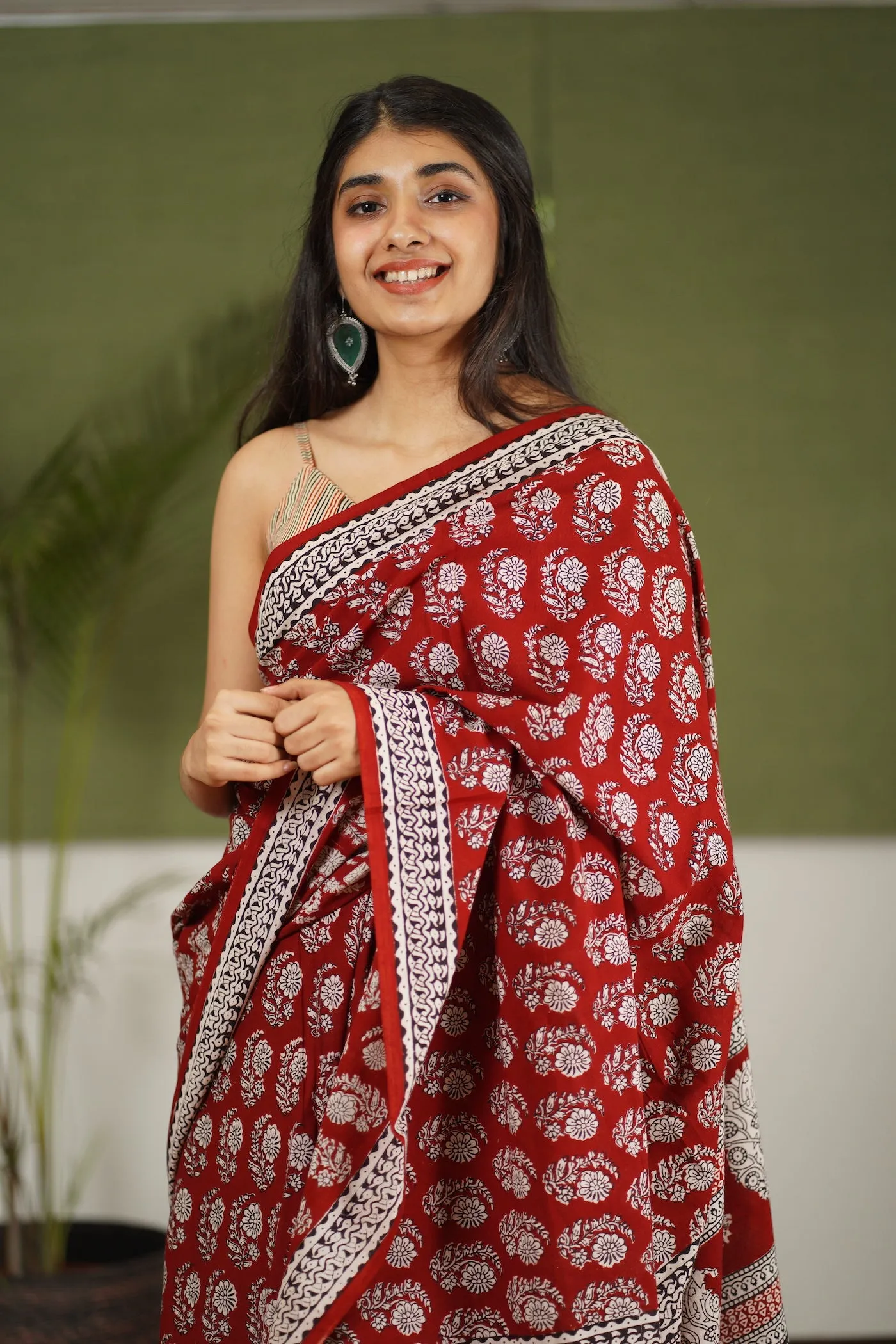 Bagh Hand Block Printed Cotton Saree