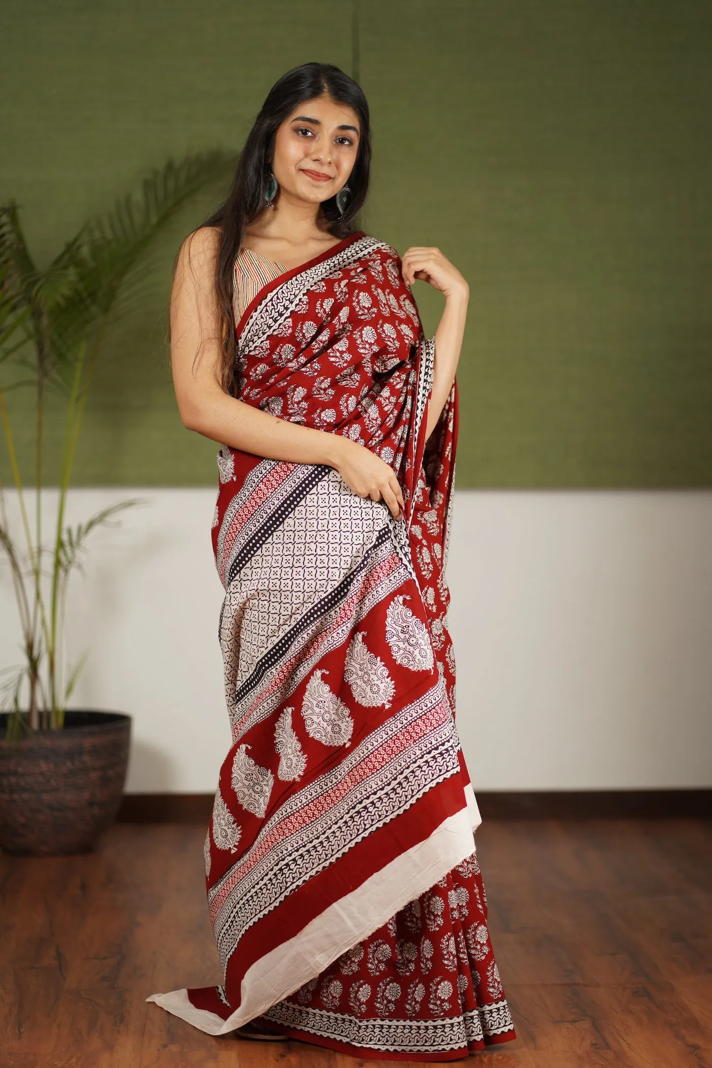 Bagh Hand Block Printed Cotton Saree