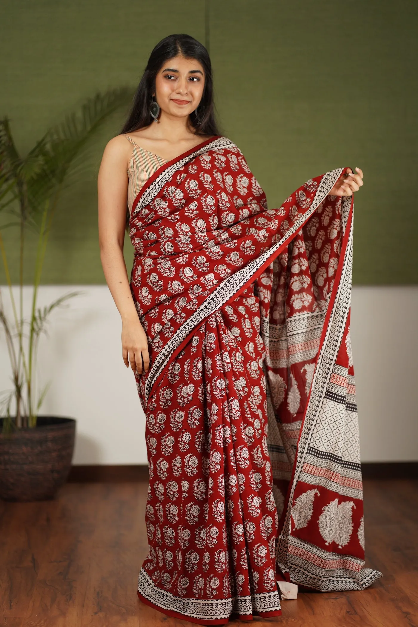 Bagh Hand Block Printed Cotton Saree