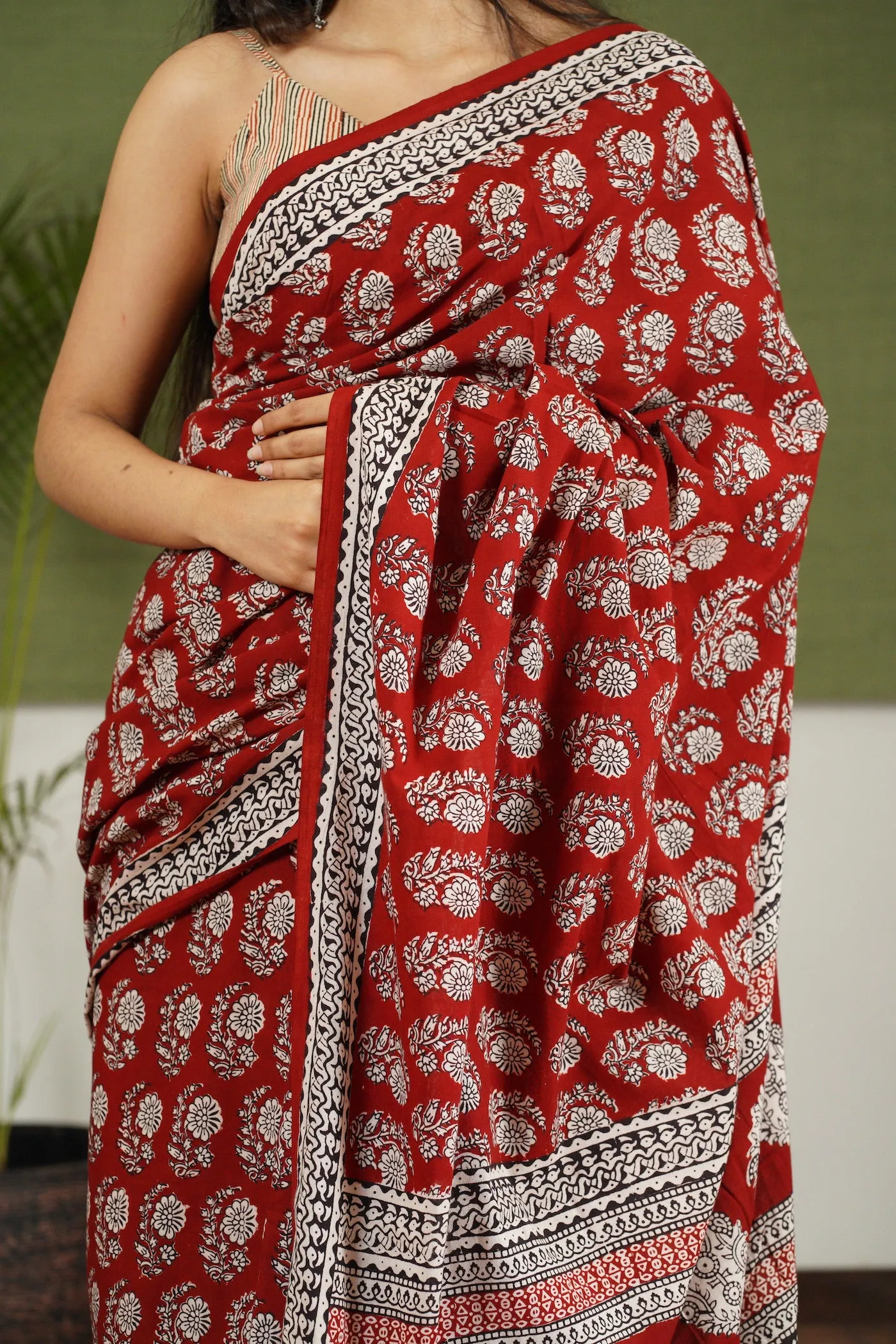 Bagh Hand Block Printed Cotton Saree