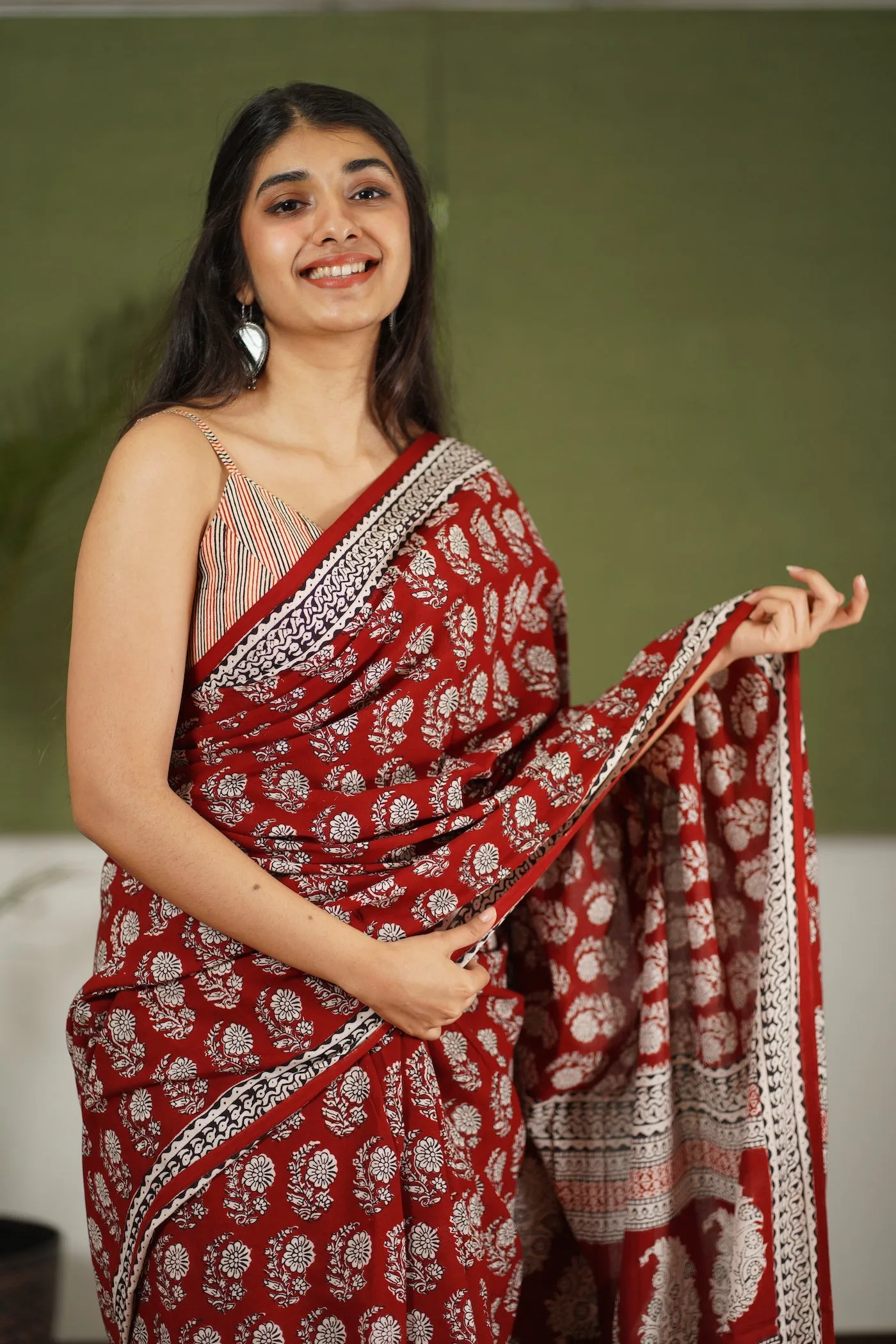 Bagh Hand Block Printed Cotton Saree