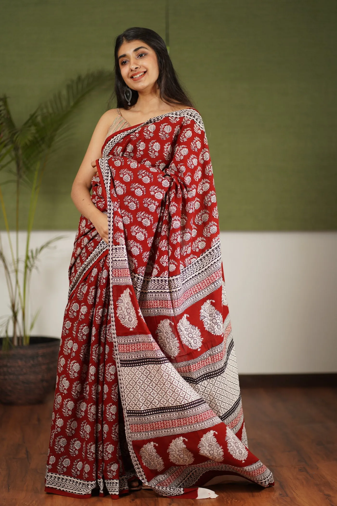 Bagh Hand Block Printed Cotton Saree