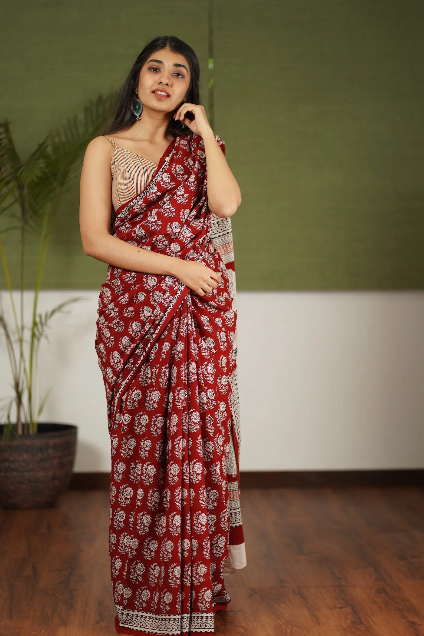 Bagh Hand Block Printed Cotton Saree