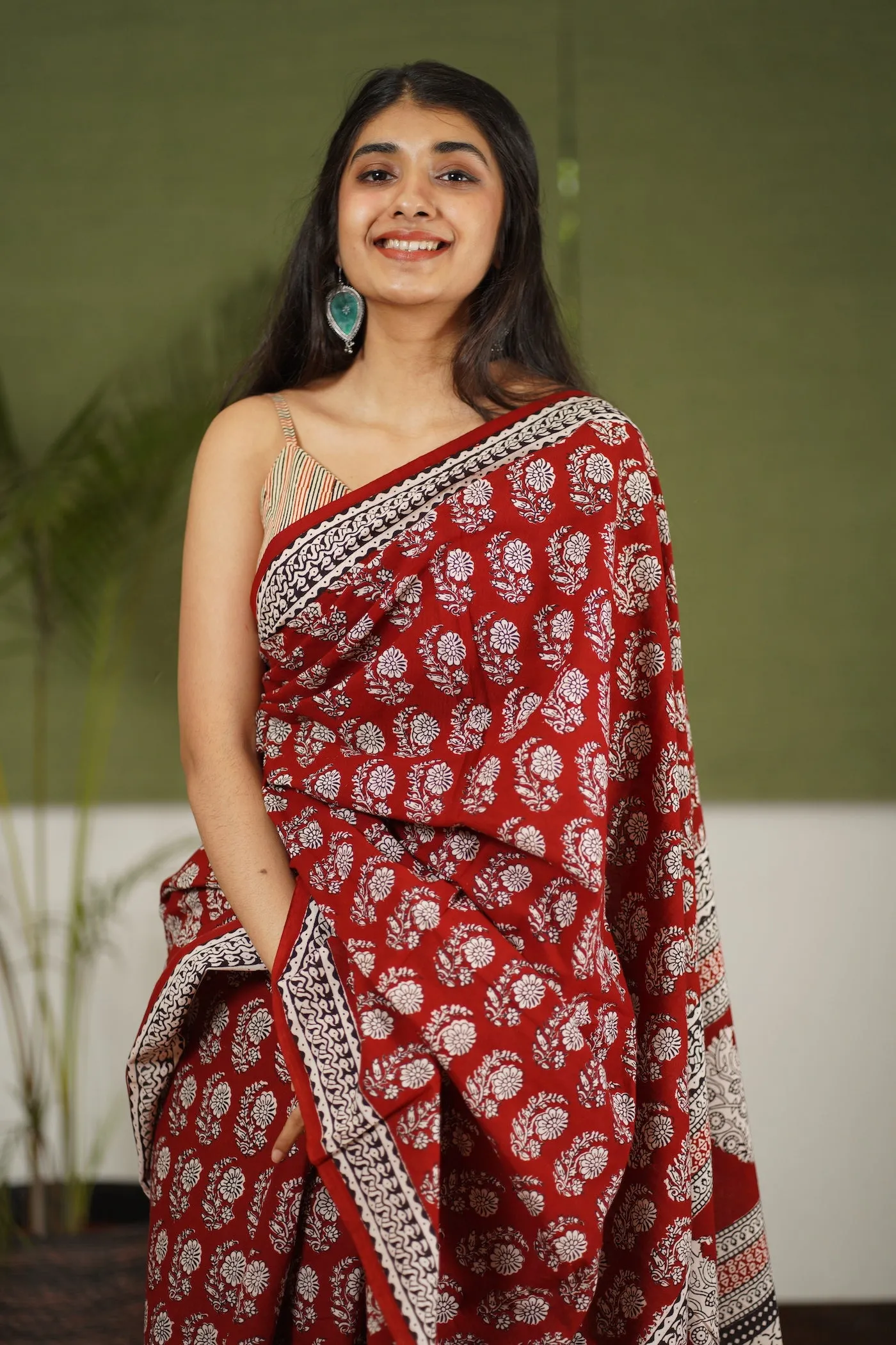 Bagh Hand Block Printed Cotton Saree