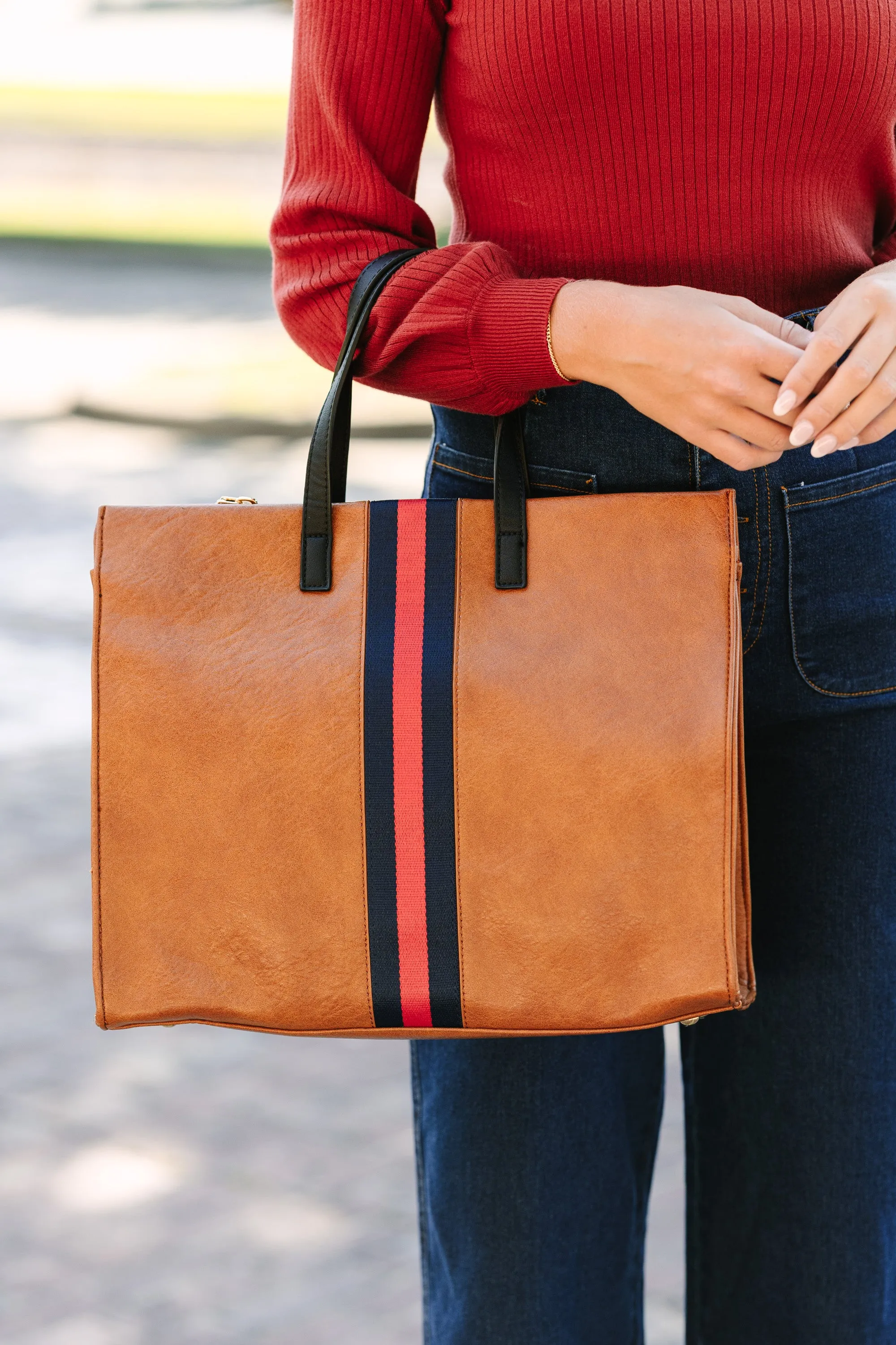 Big City Travels Tan Brown Tote Purse