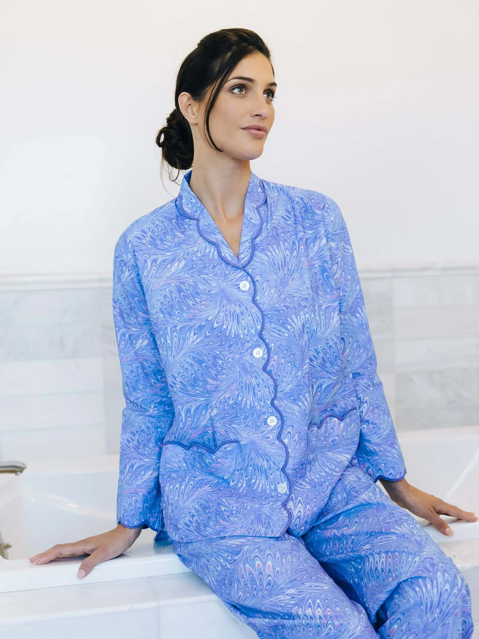 Blue Italian Marble Pajamas