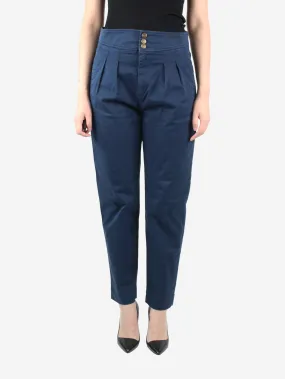 Blue pleated trousers - size M