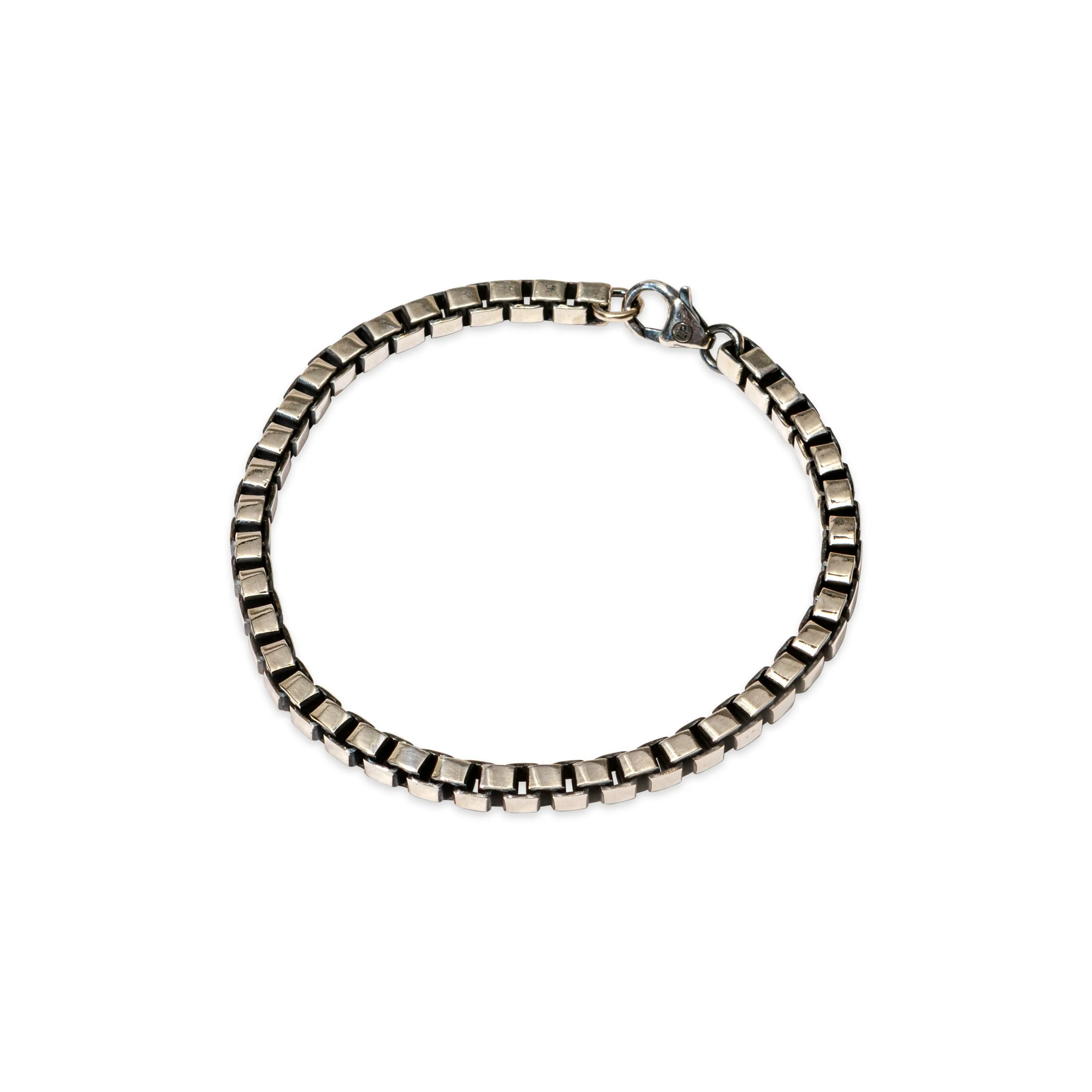 Box Chain Bracelet - Sterling Silver 4 mm