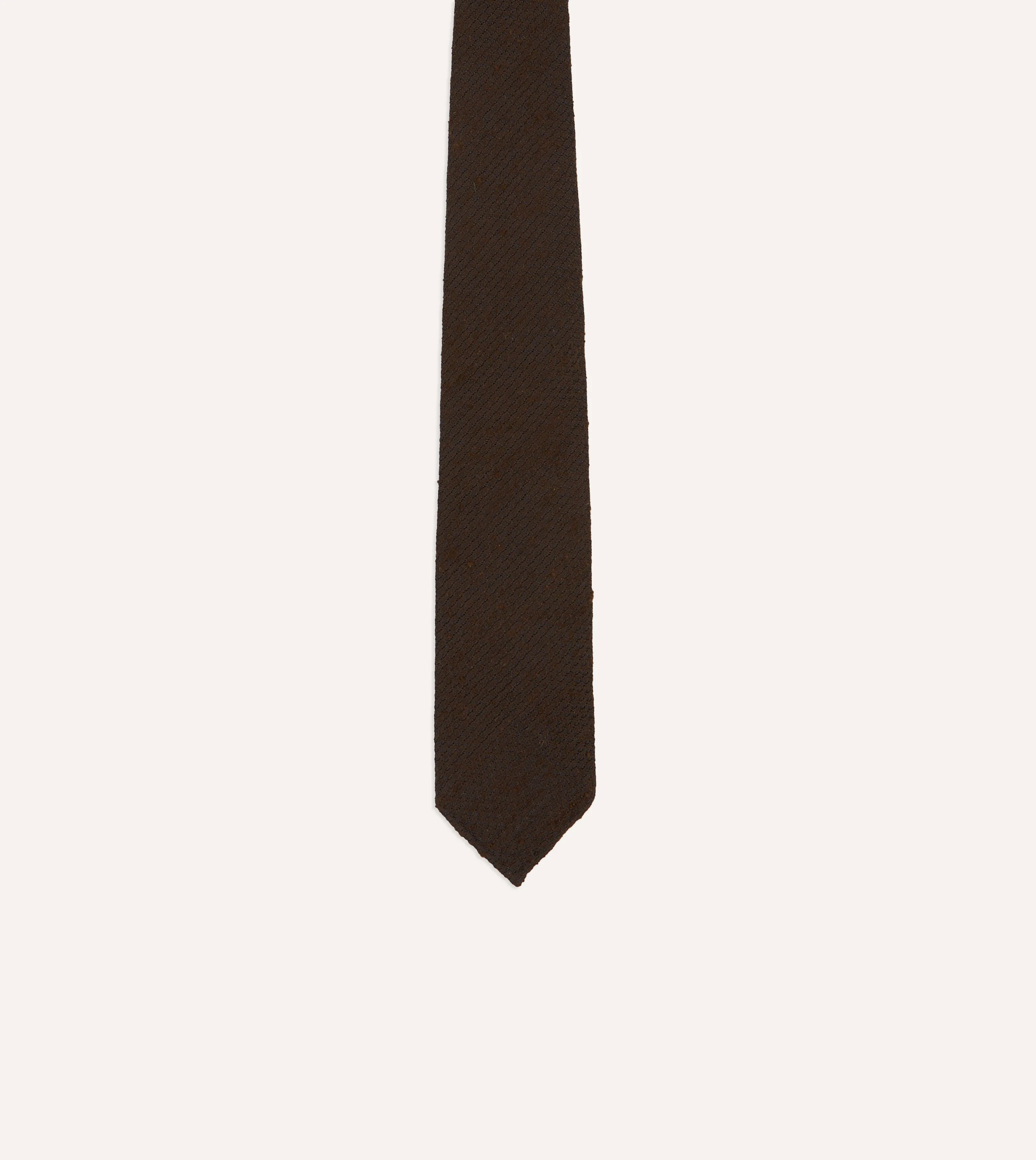 Brown Shantung Silk Tipped Tie