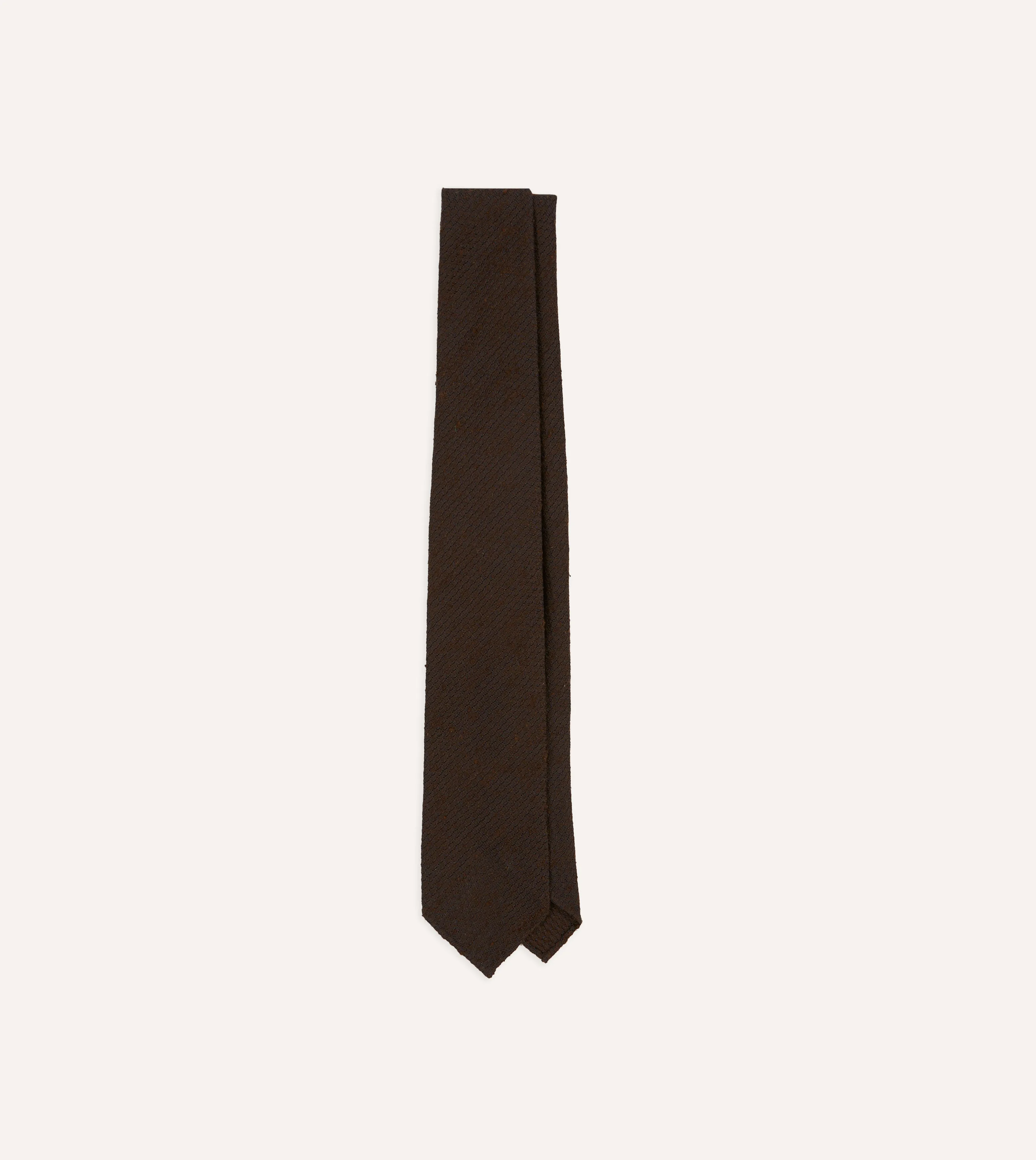 Brown Shantung Silk Tipped Tie