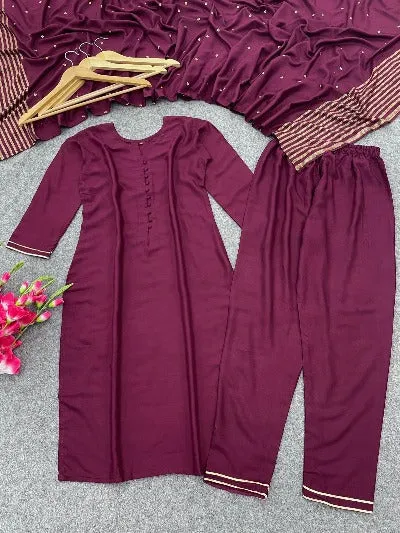 Burgandy Gold Rayon Suit UK Next Day