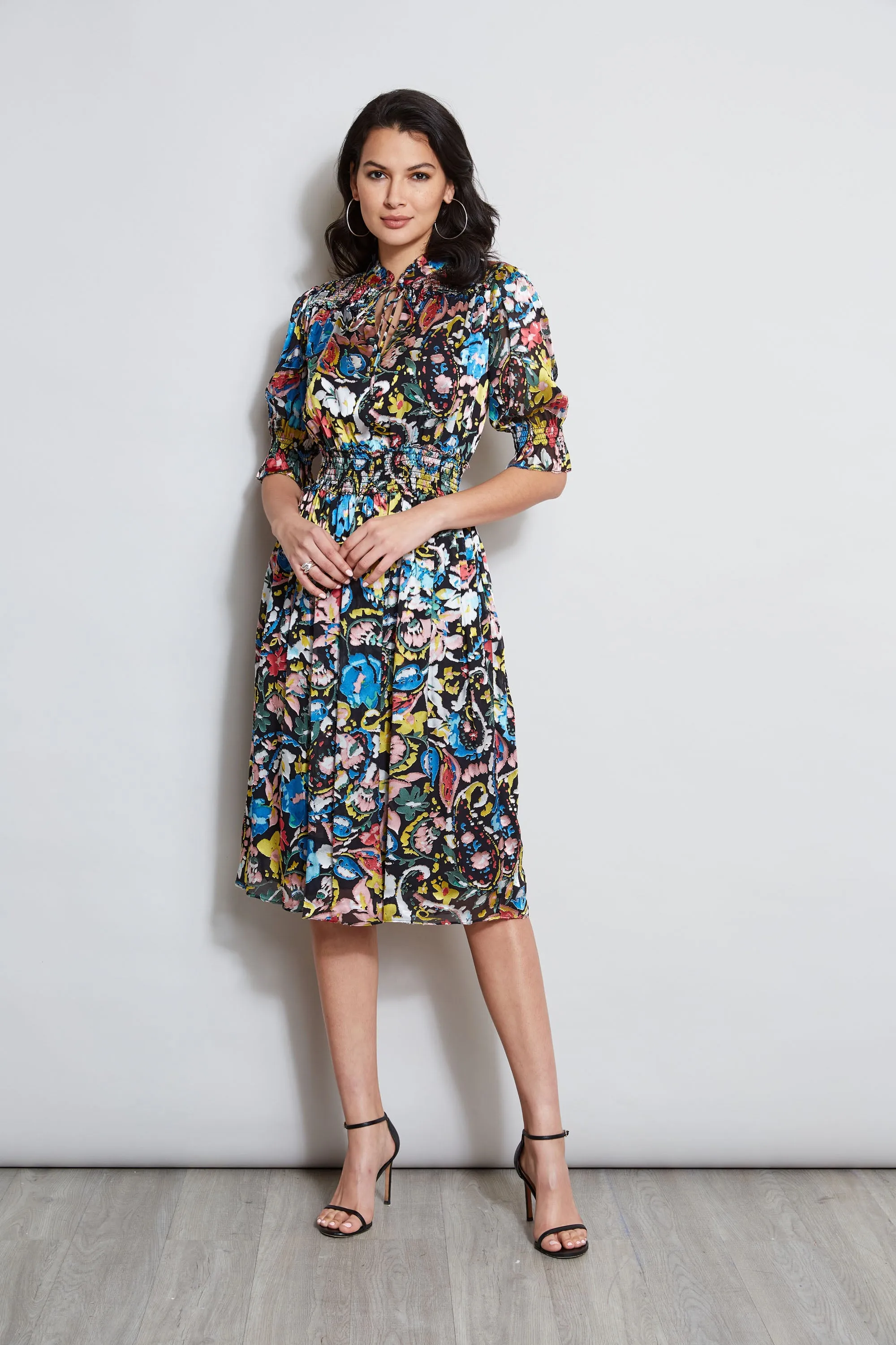 Burnout Floral Paisley Dress