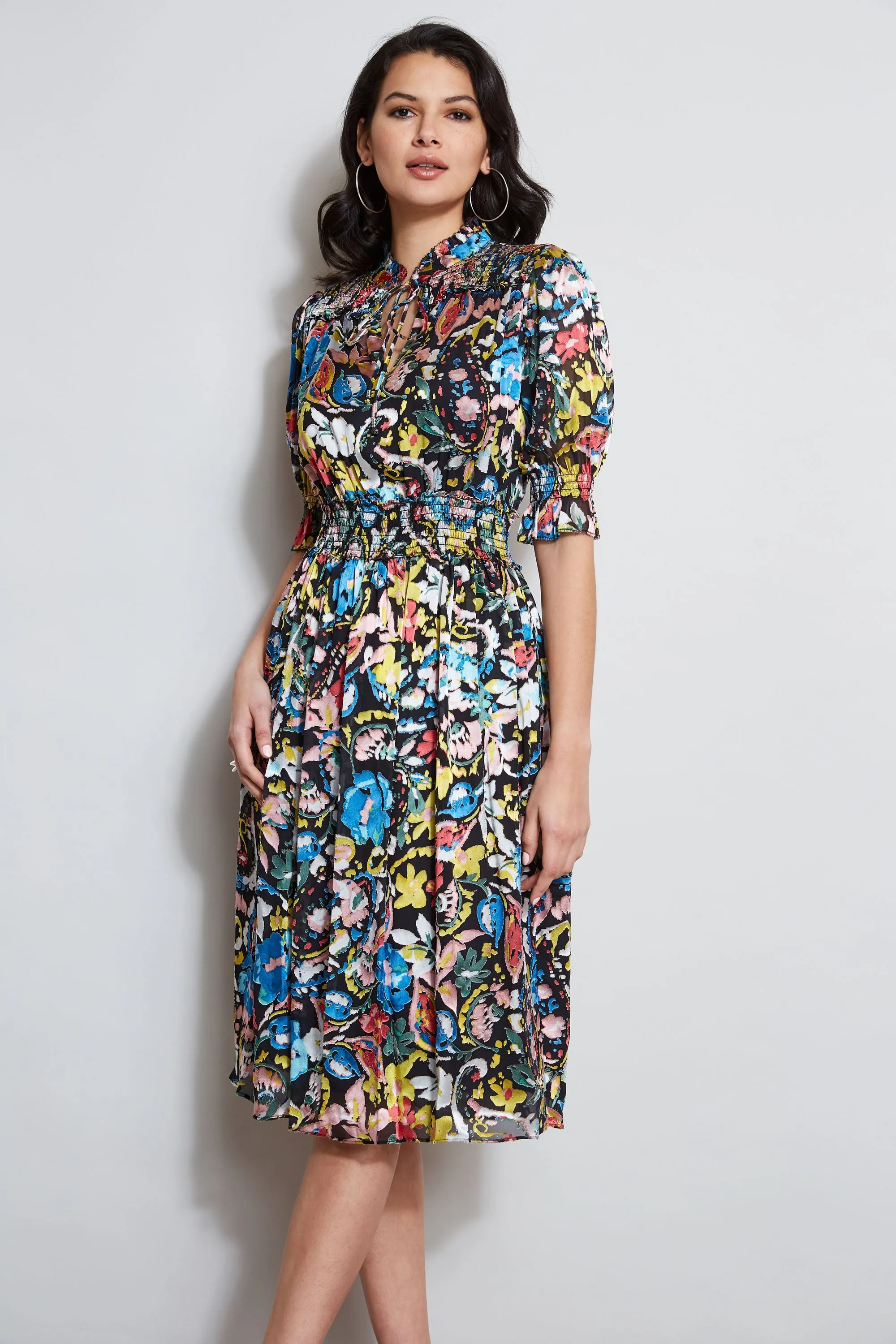 Burnout Floral Paisley Dress