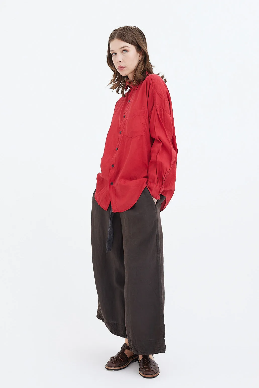 Chez Vidalenc -  Shirt - Silk Taffel AXL - Tomato Red