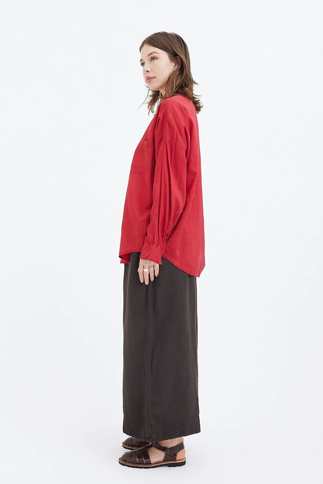 Chez Vidalenc -  Shirt - Silk Taffel AXL - Tomato Red