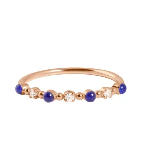 Classic Gigi 3 Diamond Lapis Ring, Rose Gold, Size 4.75