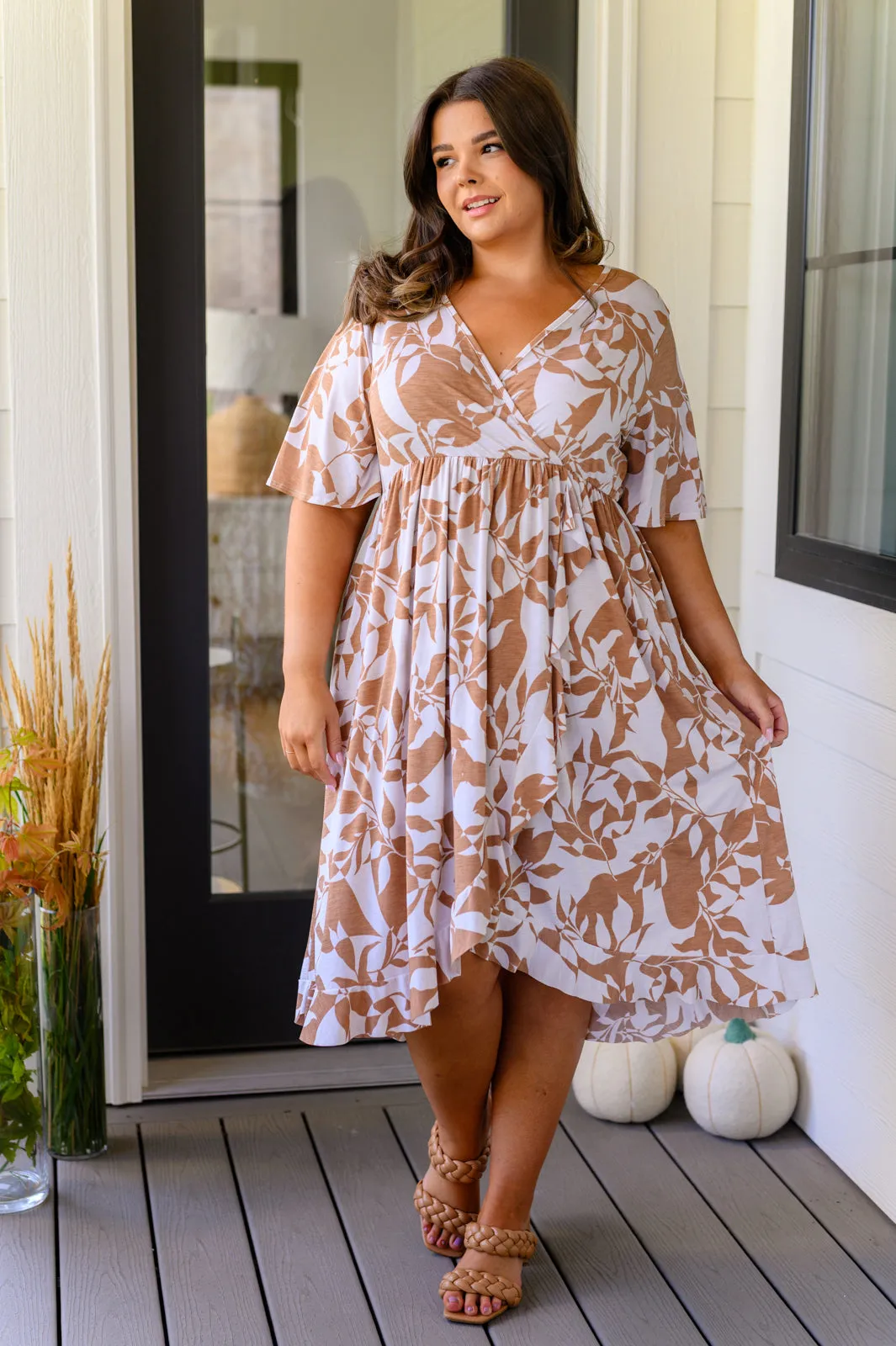 Conversation Starter Floral Faux Wrap Dress