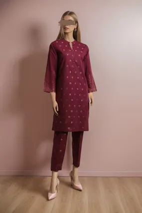 Cotton Jacquard Stitched 2 Piece (Shirt/Trouser)