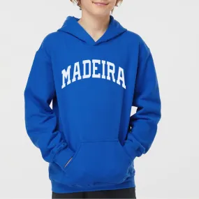 Curved Madeira White Hoodie on Blue-YOUTH