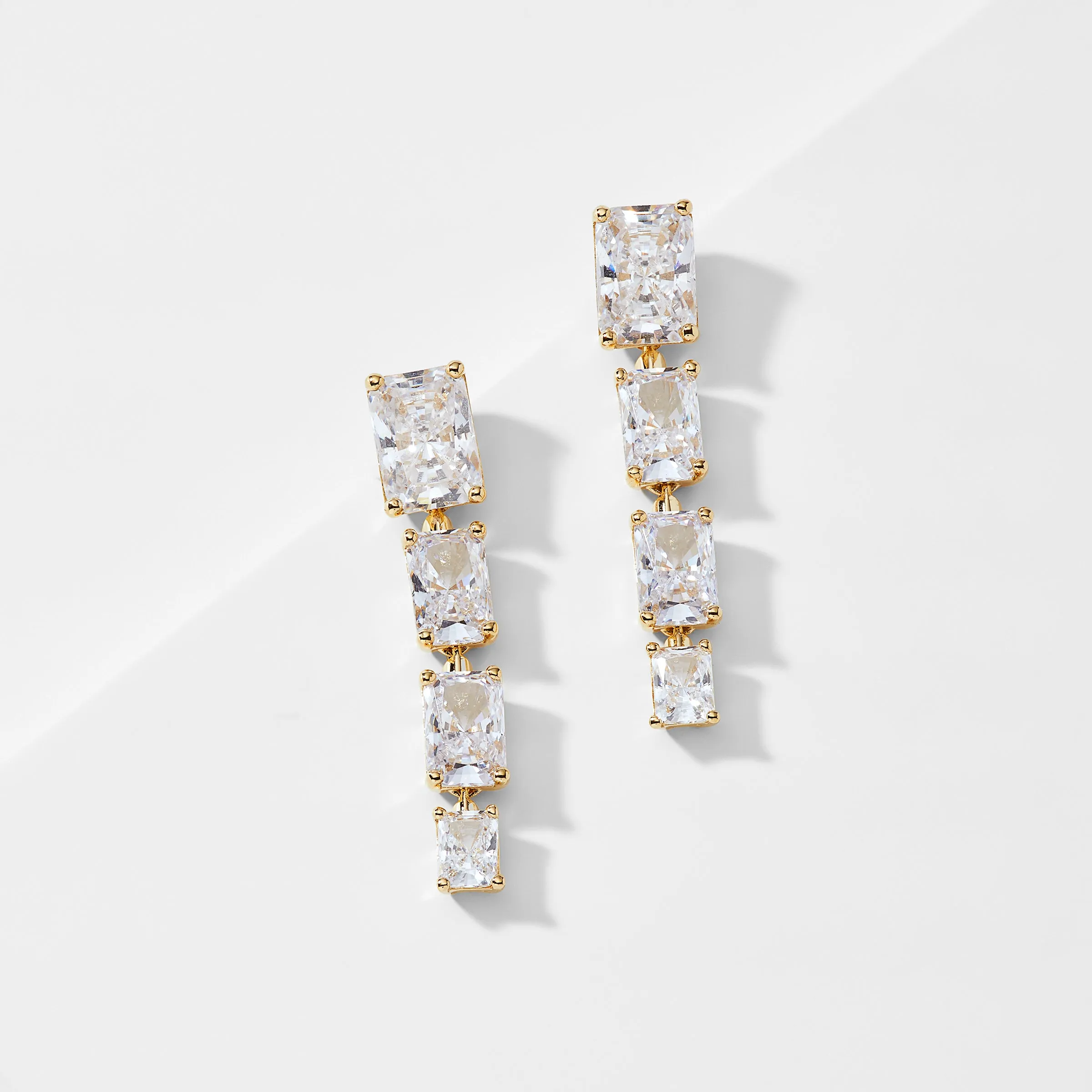 EMERALD ISLE CZ LINEAR EARRINGS