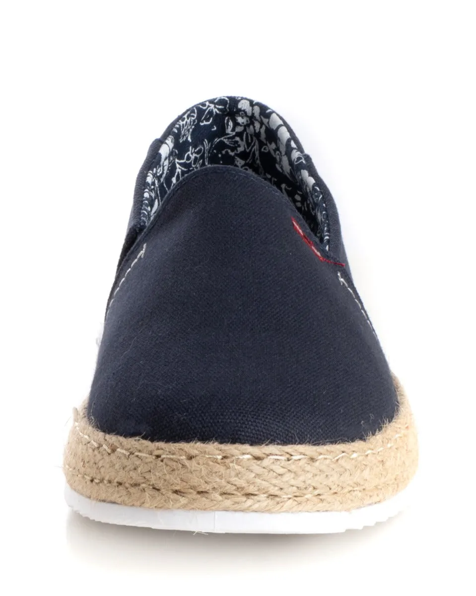 Espadrillas Scarpe Uomo Unisex Tinta Unita Blu Juta Estive Mare Comode GIOSAL-S1206A