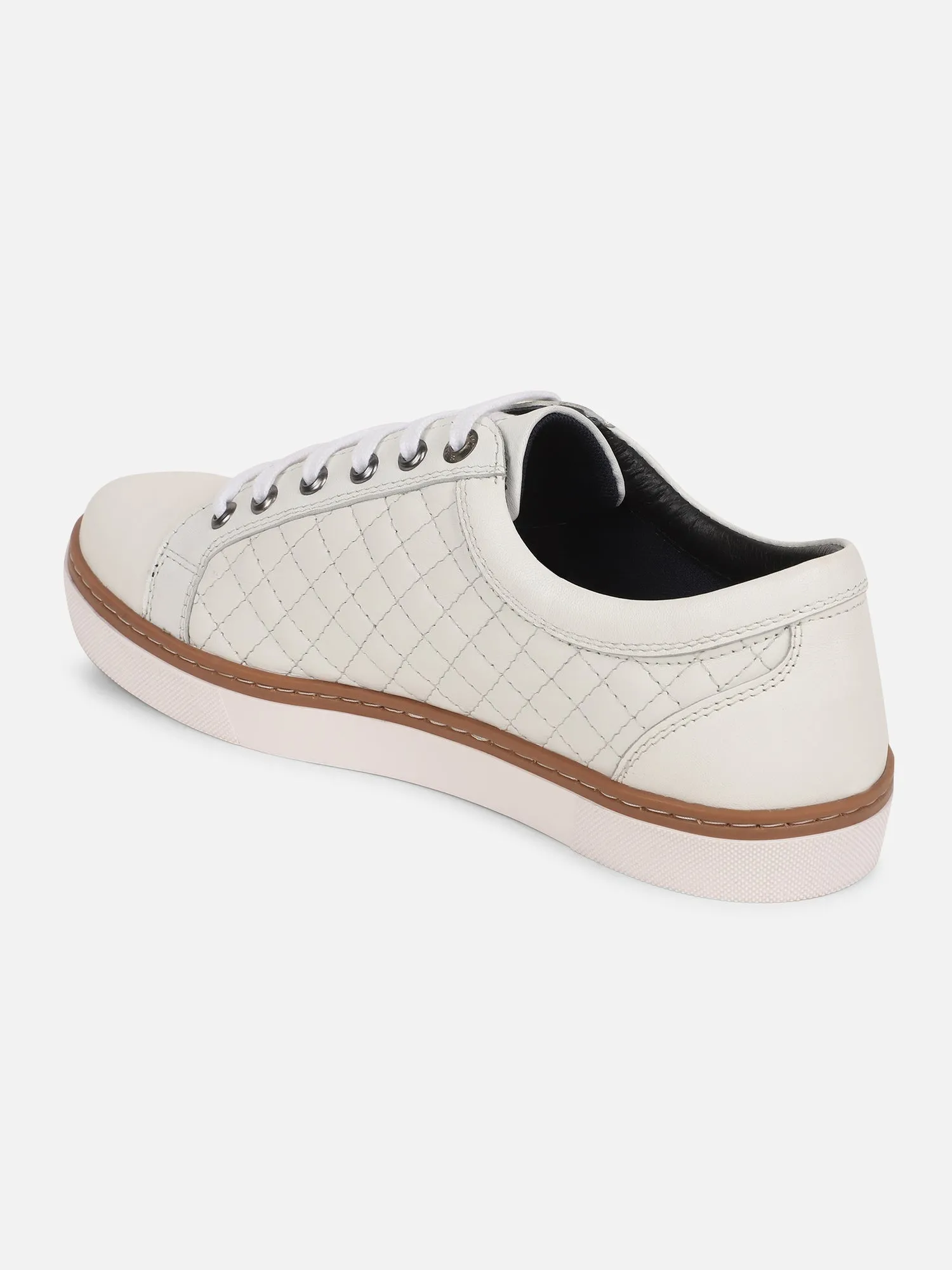 Ezok Men Casual Leather Sneaker ( White )