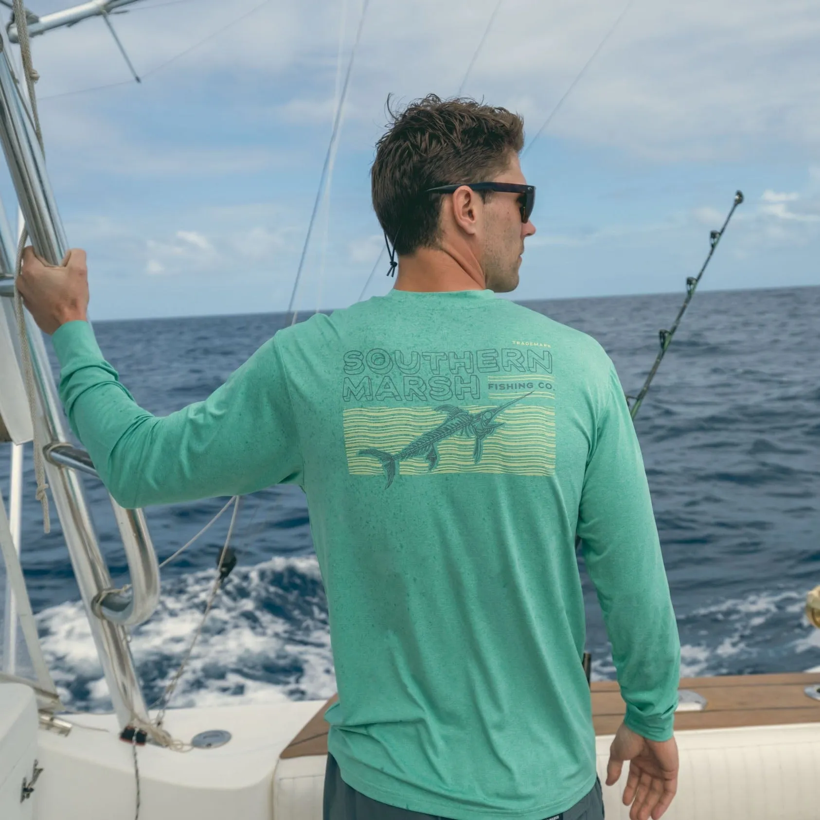 FieldTec™ Featherlight Tee - Marlin Waves - Long Sleeve