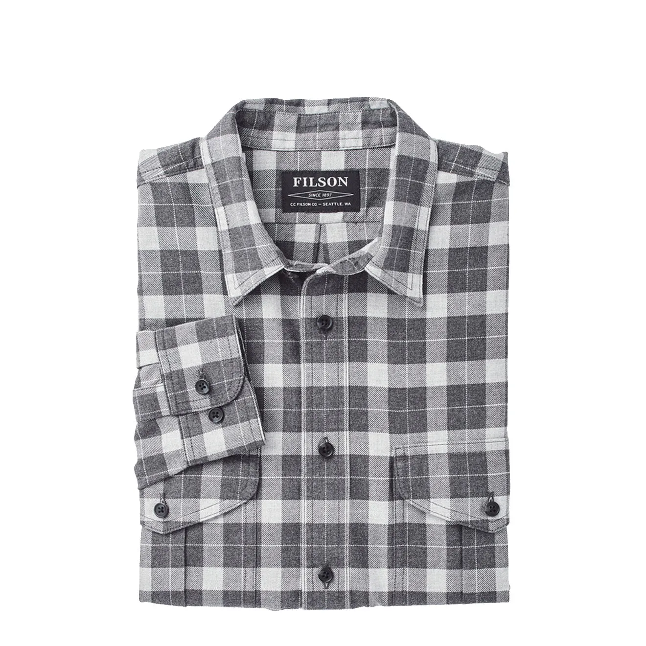 Filson Lightweight Alaskan Guide Shirt Heather Grey Plaid