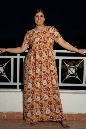 Floral Vibrance Rayon Night Gown