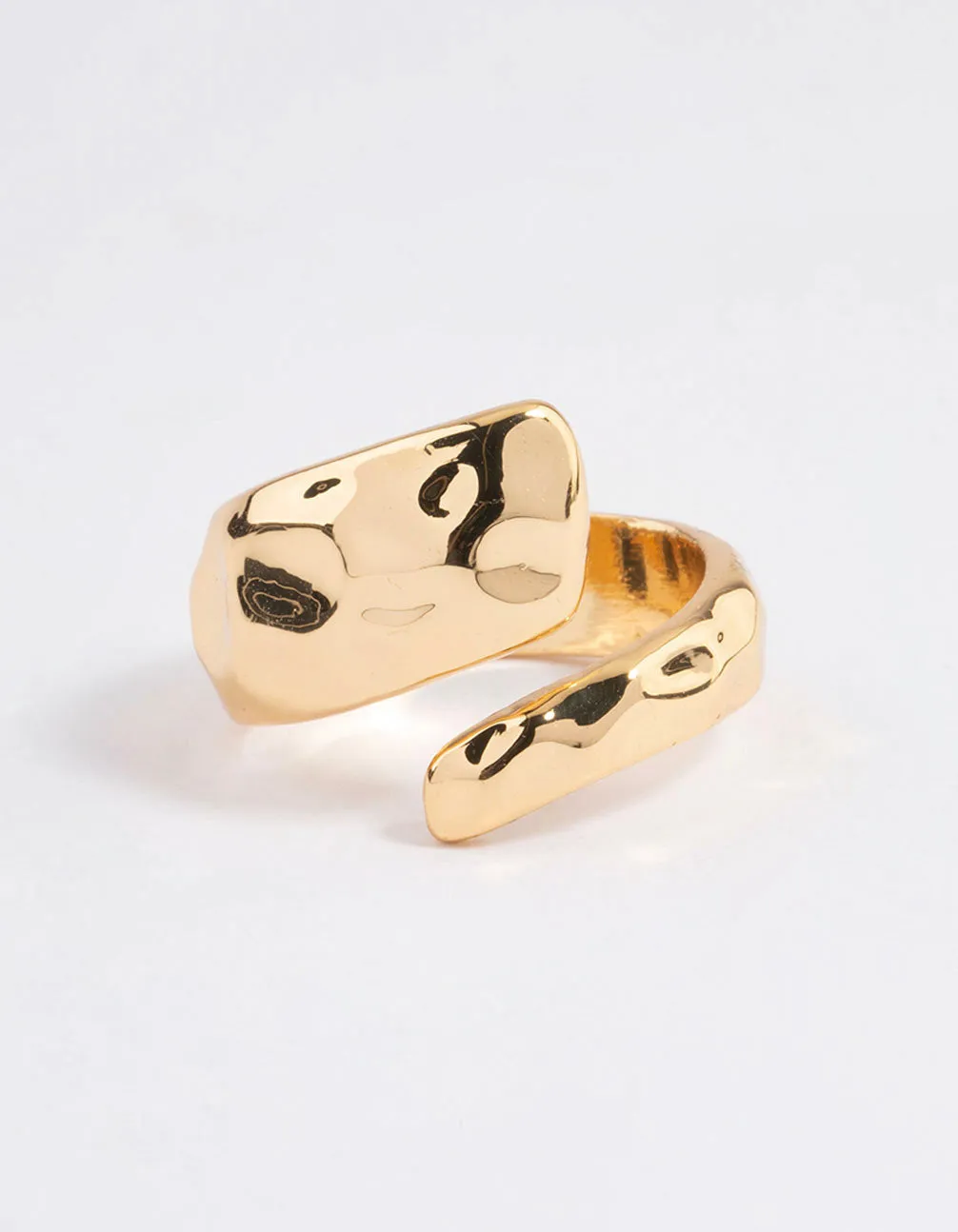 Gold Plated Bold Texture Wrap Ring