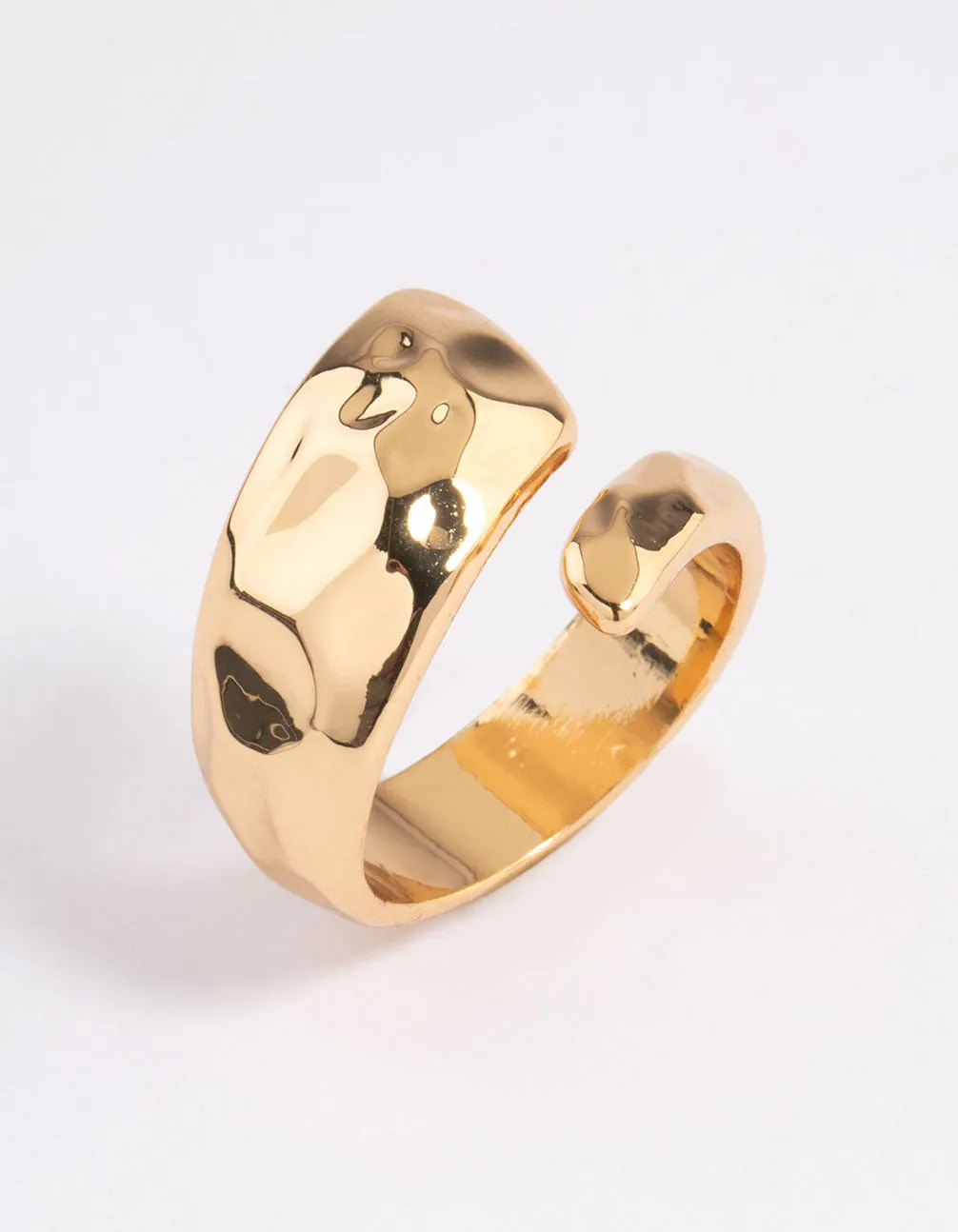 Gold Plated Bold Texture Wrap Ring